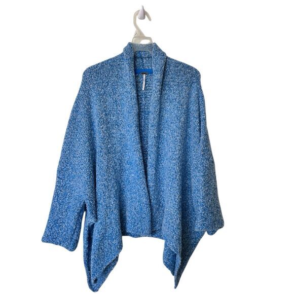 Free‎ People BFF Cardigan XS Boho Wrap Soft Boucle Knit Blue - Picture 2 of 12